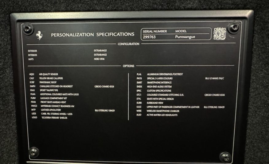 2024 FERRARI PUROSANGUE 6.5 V12 725 CV